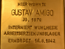 Stolperstein für Gustav Amigo (Bild Projekt-Stolpersteine)