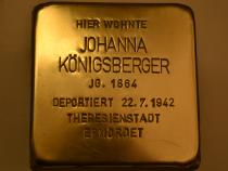 Stolperstein für Johanna Königsberger (c) Projekt Stolpersteine