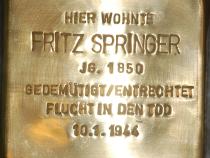 Stolperstein für Fritz Springer (Projekt-Stolpersteine Teltow-Zehlendorf)