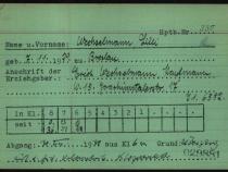 Karteikarte zum Schulabgang von Lilli Wechselmann, Quelle: 1938&amp;quot; von Arolsen Archives