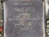 Stolperstein für Hans Otto.