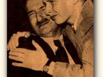Max und Siegbert Freiberg während ihrer on-air Reunion, July 6, 1947 (c) The Yiddish Radio Project