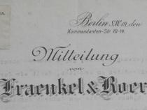 Briefkopf "Fraenkel und Roer“, Weißwaren Konfektion; Foto aus Privatbesitz