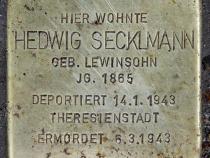 Stolperstein für Hedwig Secklmann. Foto: OTFW.
