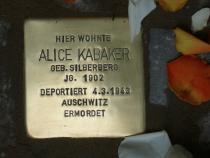 Stolperstein für Alice Kabaker Foto:Initiative Stolpersteine Charlottenburg-Wilmersdorf