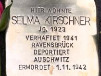 Stolperstein für Selma Kirschner in der Egidystraße 51 in Reinickendorf © AG Stolpersteine Reinickendorf