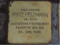 Stolperstein für Fritz Feldmann, Foto: Stolpersteine-Initiative Schöneweide.