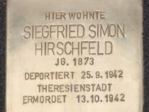 Stolperstein Siegried Simon Hirschfeld, Foto: OTFW