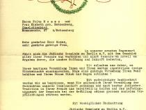 Gratulationsschreiben der jüdische Gemeinde für Fritz Moses Bild: Sammlung der Israelitischen Kultusgemeinde Nürnberg