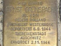 Stolperstein für Ernst Grünspach.