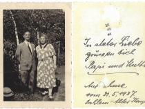 Max und Editha Badasch 1937 am Alten Krug in Dahlem