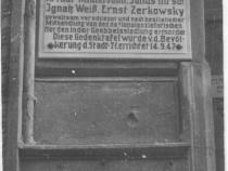 Gedenktafel am Wohnhaus von Arthur Michelsohn, Ost-Berlin Okt. 1947