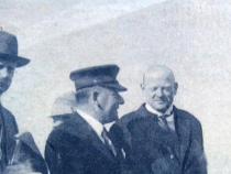 Richard Siegmann (Mitte links) mit Außenminister Gustav Stresemann (Mitte rechts) und Mitgliedern des Mecklenburgischen Verkehrsverbandes in Waren (Müritz). Bild: Rostocker Anzeiger 19.9.1926