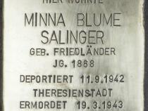 Stolperstein für Minna Blume Salinger,  Foto: Stolpersteine-Initiative CW, Hupka, 2015