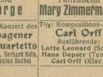 Führer durch die Konzertsäle Berlins, 28. Februar bis 12. März 1921. Der Liederabend mit Dora Leeser-Freundlich am Flügel fand am 2. März statt. Bild: Archiv