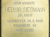 Stolperstein Hedwig Siegmann Bild: Stolpersteine-Initiative CW, Hupka