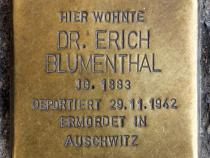 Stolperstein für Dr. Erich Blumenthal © OTFW