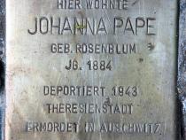 Stolperstein für Johanna Pape.