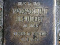 Stolperstein für Margarethe Schubert.