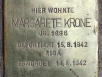 Stolperstein für Margarete Krone.