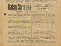 Voranzeige Daisy Strauss (Sammlung: Konzertführer Berlin-Brandenburg 1920-2012, Strukturtyp: Zeitschriftenheft  Titel: Heft 7, 01.-12.11.1920)